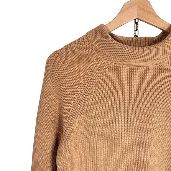 SOLD talbots tan 100% pima cotton ribbed knit sweater Mp petite medium - Picture 9 of 11